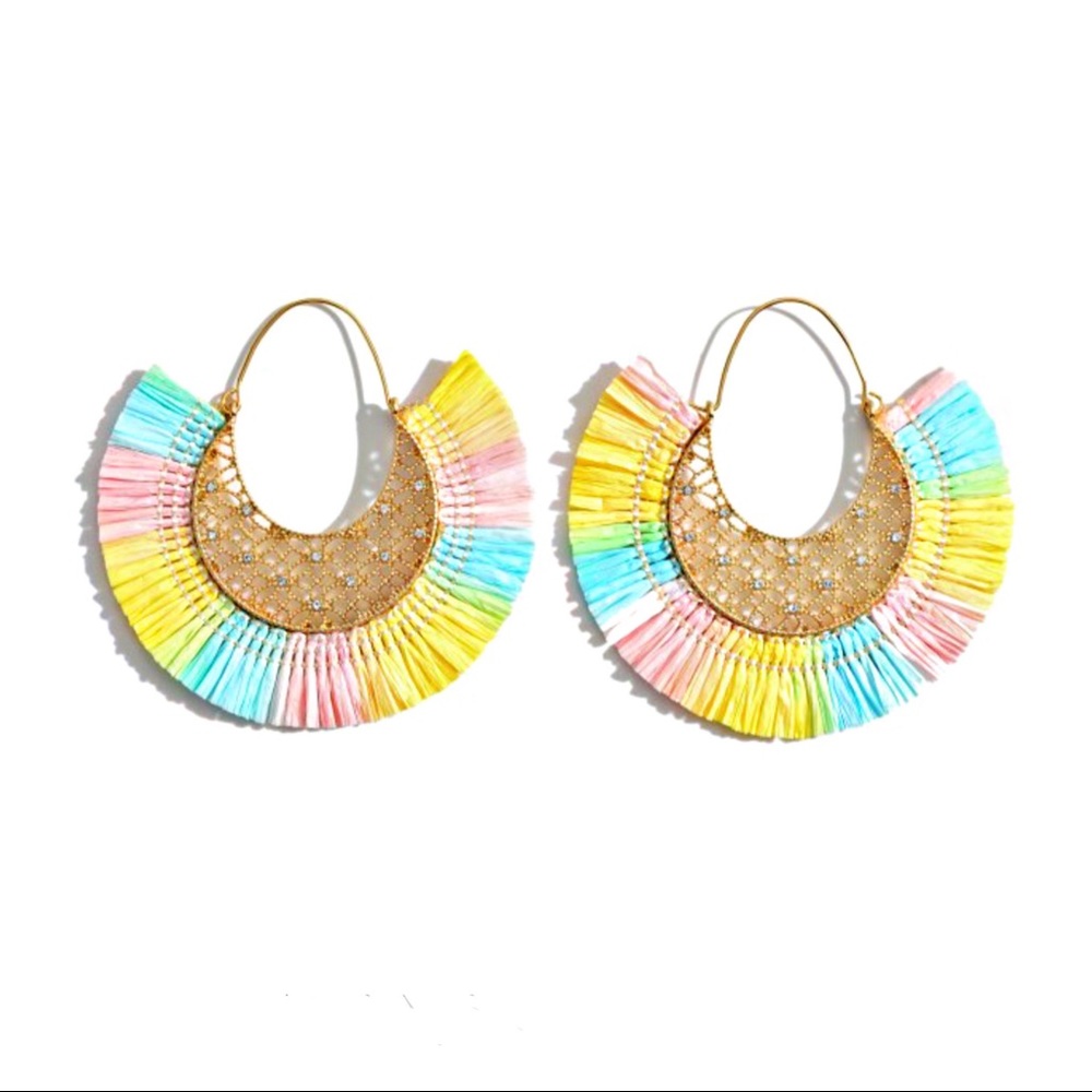 Raffia Gold Threaded Earrings